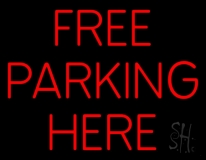 Red Free Parking LED Neon Sign