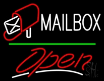 Mailbox Red Logo With Open 3 LED Neon Sign