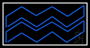 Blue Aquarius White Border LED Neon Sign