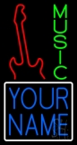 Custom Green Music Red Guitar LED Neon Sign