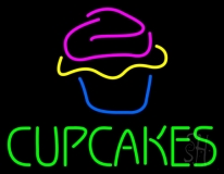 Green Cupcakes With Cupcake LED Neon Sign