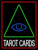 White Tarot Cards Logo And Red Border LED Neon Sign