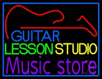 Blue Guitar 3 LED Neon Sign