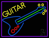 Blue Guitar 4 LED Neon Sign