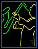 Blue Man Yellow Saxophone LED Neon Sign