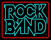 Double Stroke Rock Band Red Border LED Neon Sign