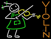 Girl Playing Violin LED Neon Sign