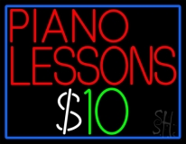 Piano Lessons Dollar LED Neon Sign