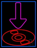 Pink Cd With Arrow LED Neon Sign