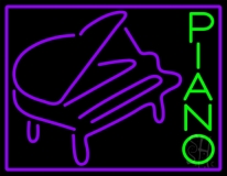 Purple Piano LED Neon Sign