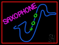 Saxophone Block Logo LED Neon Sign