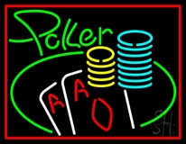 Cursive Green Poker LED Neon Sign