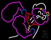 Popeye Sailor Anchor Tattoo LED Neon Sign