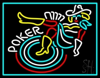 White Poker With Girls LED Neon Sign