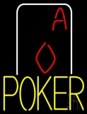 Yellow Poker With Cards LED Neon Sign