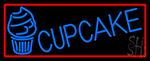 Blue Cupcake With Cupcake With Red Border LED Neon Sign