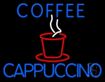 Blue Coffee Cappuccino LED Neon Sign