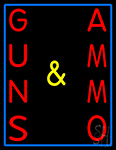 Vertical Guns And Ammo LED Neon Sign