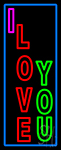 Vertical I Love You LED Neon Sign