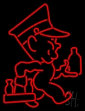 Man Carrying Dairy Products LED Neon Sign