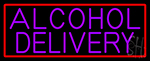 Purple Alcohol Delivery With Red Border LED Neon Sign