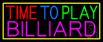 Time To Play Billiard With Yellow Border LED Neon Sign