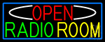 Open Radio Room With Blue Border LED Neon Sign