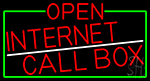 Red Open Internet Callbox With Green Border LED Neon Sign
