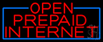 Red Open Prepaid Internet LED Neon Sign