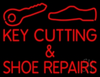 Key Cutting And Shoe Repairs Logo LED Neon Sign