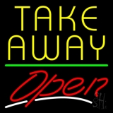 Yellow Take Away Open LED Neon Sign