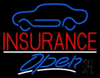 Auto Insurance With Car Logo Open LED Neon Sign