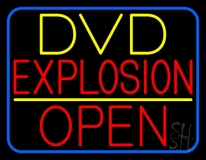 Red Dvd Explosion Open Blue Border LED Neon Sign