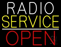 Radio Service Open Block LED Neon Sign