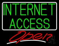 Internet Access Open With White Border LED Neon Sign