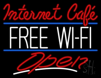 Internet Cafe Free Wifi Open LED Neon Sign