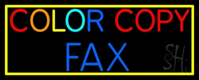 Color Copy Fax With Border LED Neon Sign