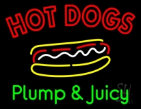 Double Stroke Hot Dogs Plump And Juicy LED Neon Sign