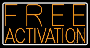 Orange Free Phone Block With Logo 2 LED Neon Sign