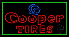 Double Stroke Cooper Tires 2 LED Neon Sign