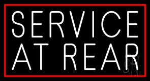 White Service At Rear Red Border LED Neon Sign