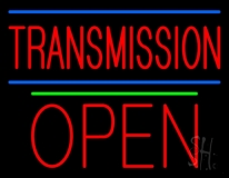 Red Transmission Open Block Open Green Line LED Neon Sign