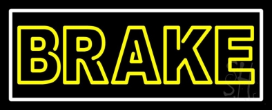 Yellow Brake With Border LED Neon Sign