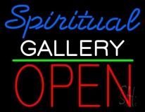 Blue Spritual White Gallery With Open 1 LED Neon Sign