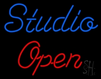 Blue Studio Red Open LED Neon Sign