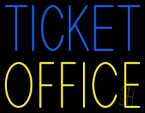 Blue Ticket Yellow Office LED Neon Sign