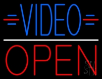Blue Video Open LED Neon Sign