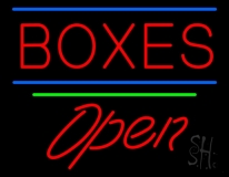 Boxes Double Line Open Green Line LED Neon Sign