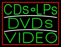 Cds Lps Dvds Video 2 LED Neon Sign