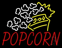 Red Popcorn With Logo LED Neon Sign